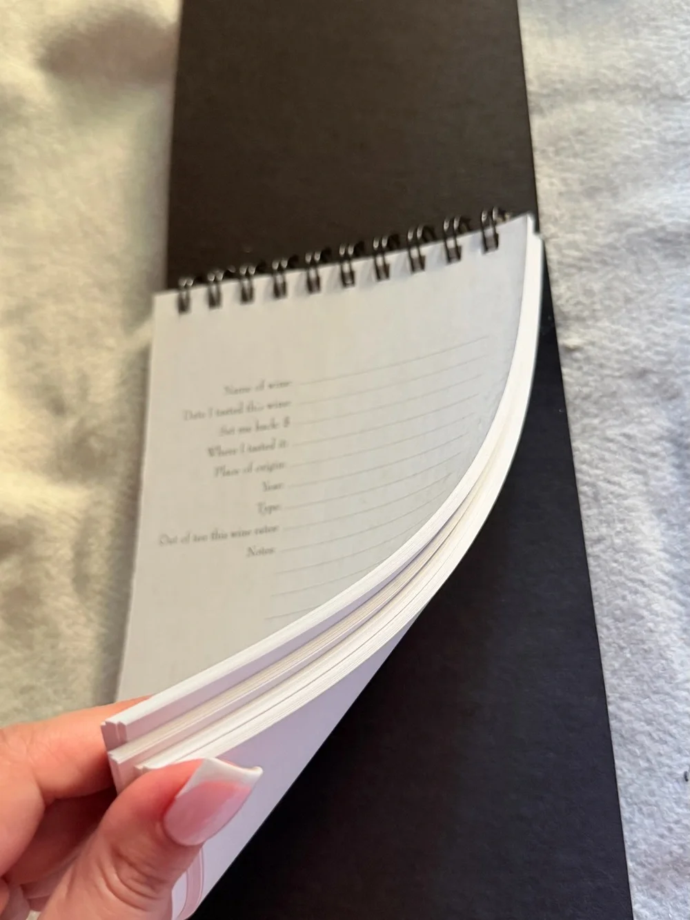 Wine Journal Spiral-Bound Tasting Notebook Blank Notebook Made in Canada